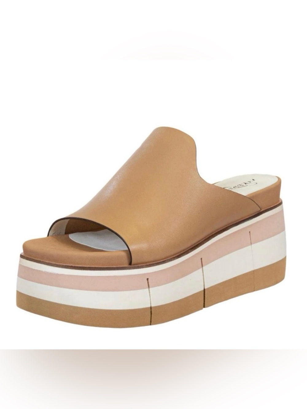 NAKED FEET FLOW Wedge Platform Nude Slide Sandals
